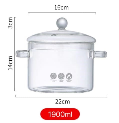 Clear Glass Cooking Pot