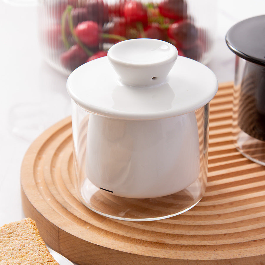 Ceramic French Butter Keeper – Glass Base
