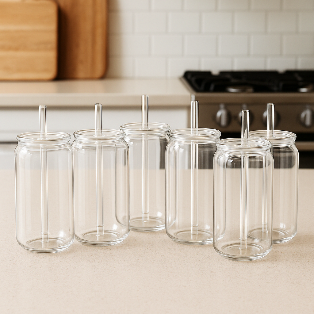 Crystal Clear Can Tumbler with Lid