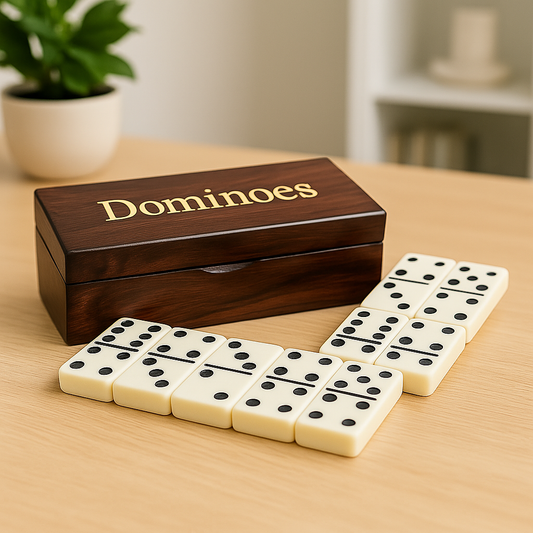 Dominoes in Lacquered Wood Box