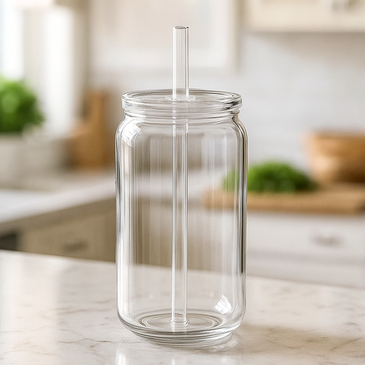 Crystal Clear Can Tumbler with Lid